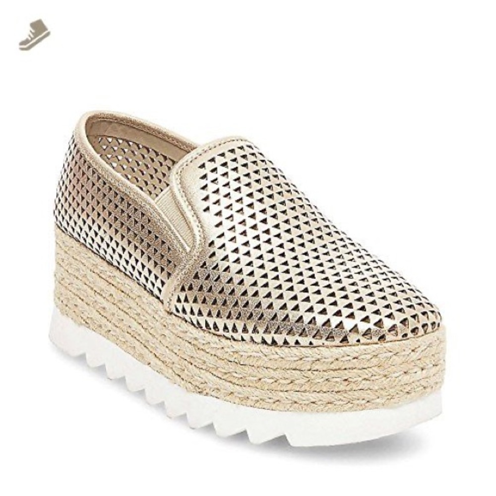 Steve Madden Gold Platform Slip-On Shoes